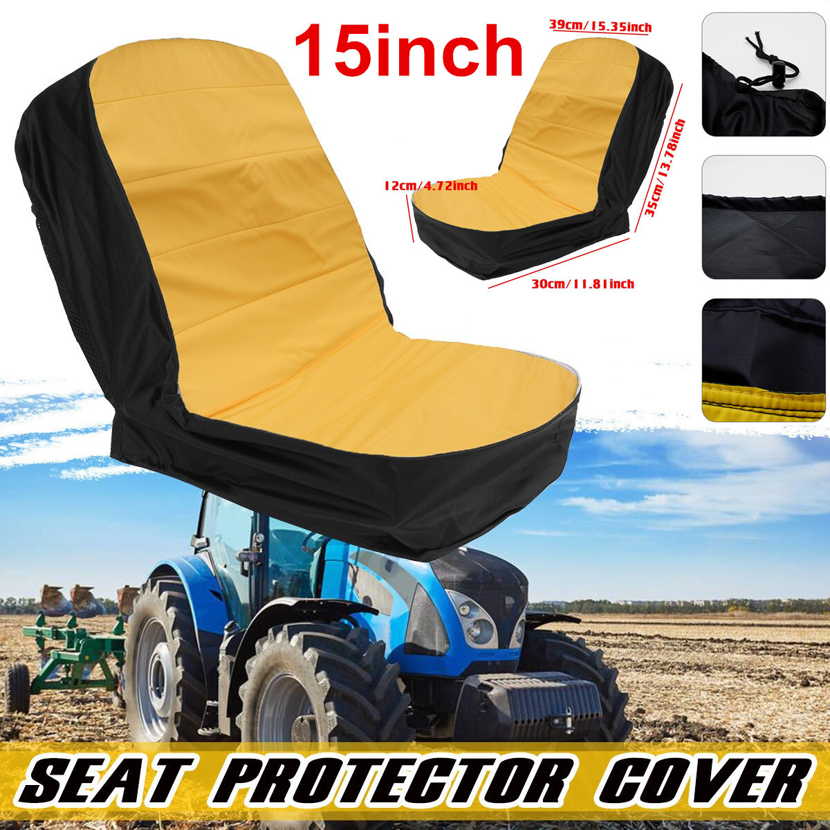 Padded Lawn Mower Tractor Seat Cover Comfort Pads Protector Waterproof Universal