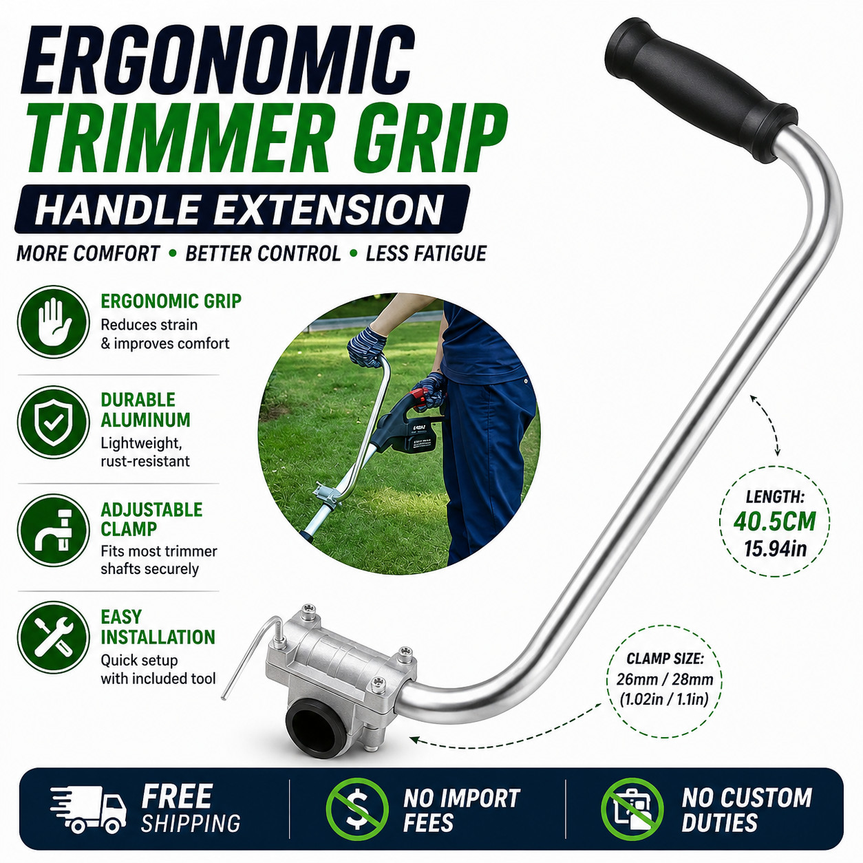 Ergonomic Trimmer Grip String Trimmers Handle Weed Eater Handle Extension Tools