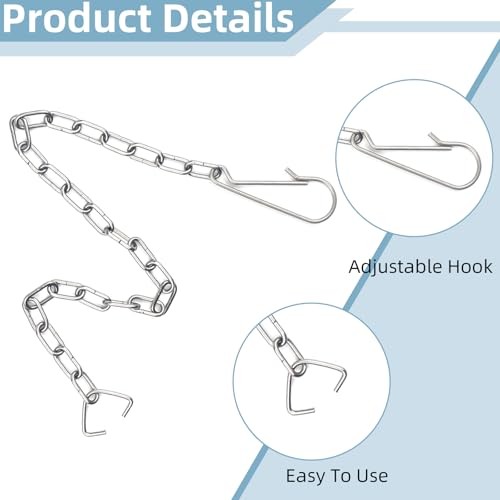 6 Pcs Toilet Handle Chain Stainless Steel,9.8 In Toilet Flapper