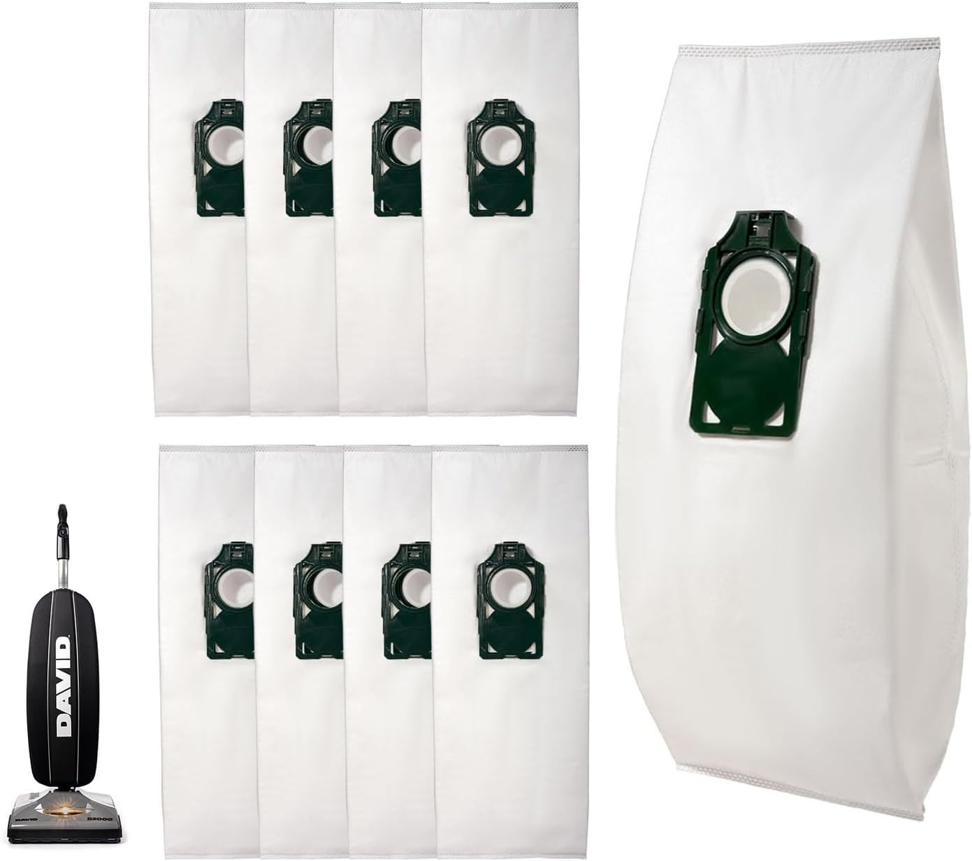 18 Replacement Cloth Vac Bags for Davids D2000 T21 Everywhere S10P.DV S10S. etc