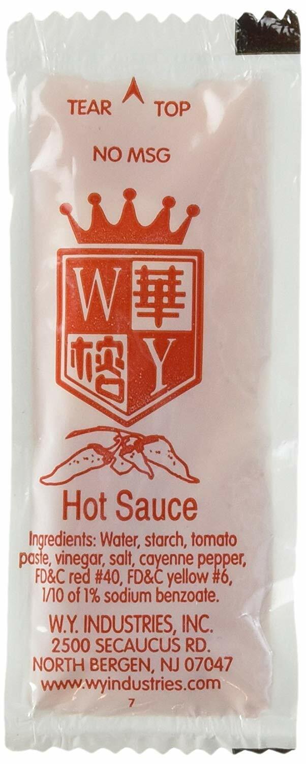 HOT SAUCE INDIVIDUAL PACKETS , WY BRAND CHINESE HOT SAUCE