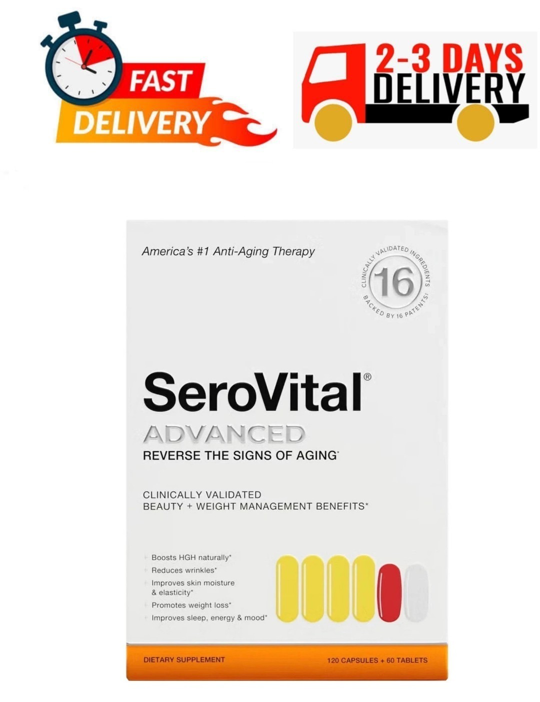 SeroVital Advanced Dietary Supplement 120 Capsules + 60 Tablets