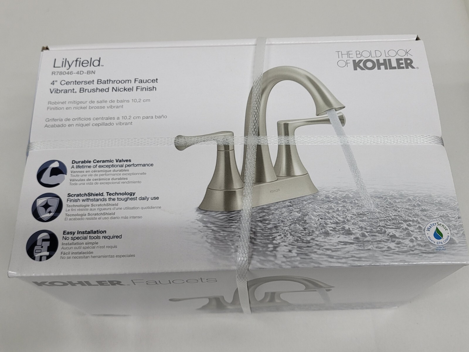 Kohler Lilyfield 4″ Centerset Bathroom Sink Faucet – Vibrant Brushed Nickel
