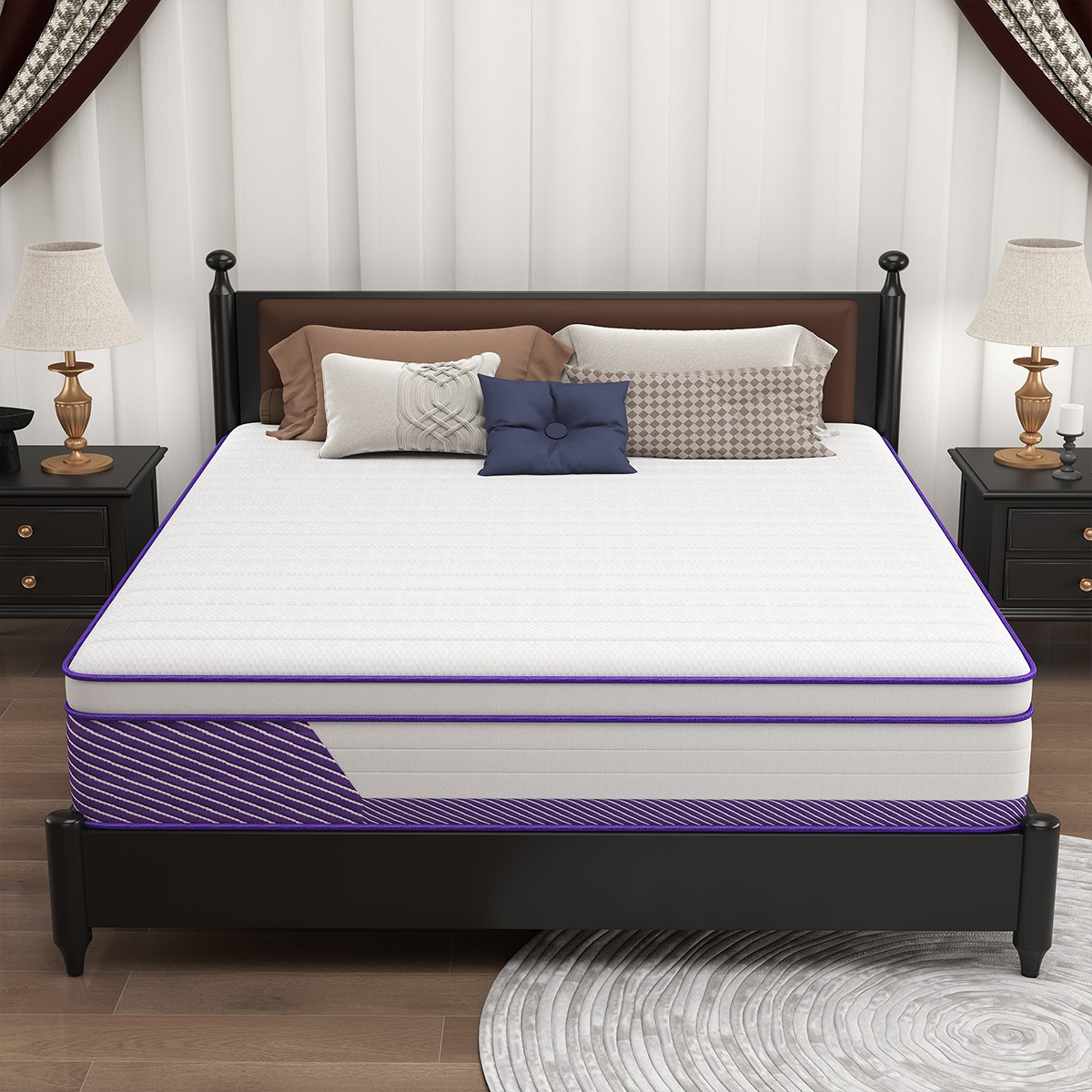 12 Inch King Mattress Gel Memory Foam Pocket Spring Medium Firm Bed in a Box