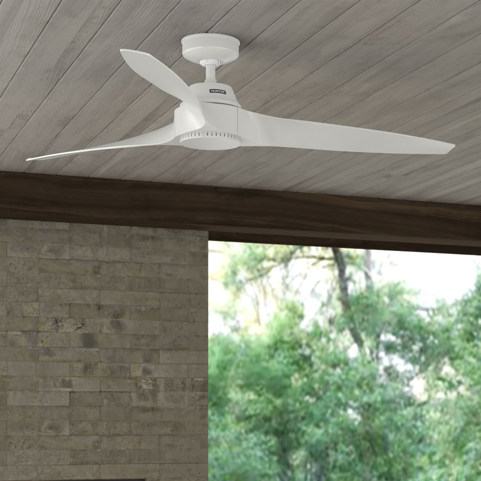 Hunter Fan 60 inch White Outdoor Ceiling Fan with 3 Blades and No Light