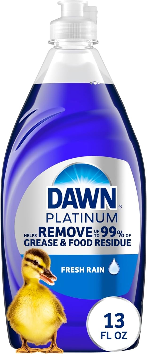 Dawn Platinum Dish Soap, Fresh Rain Scent Liquid Dishwashing Detergent, Powerful