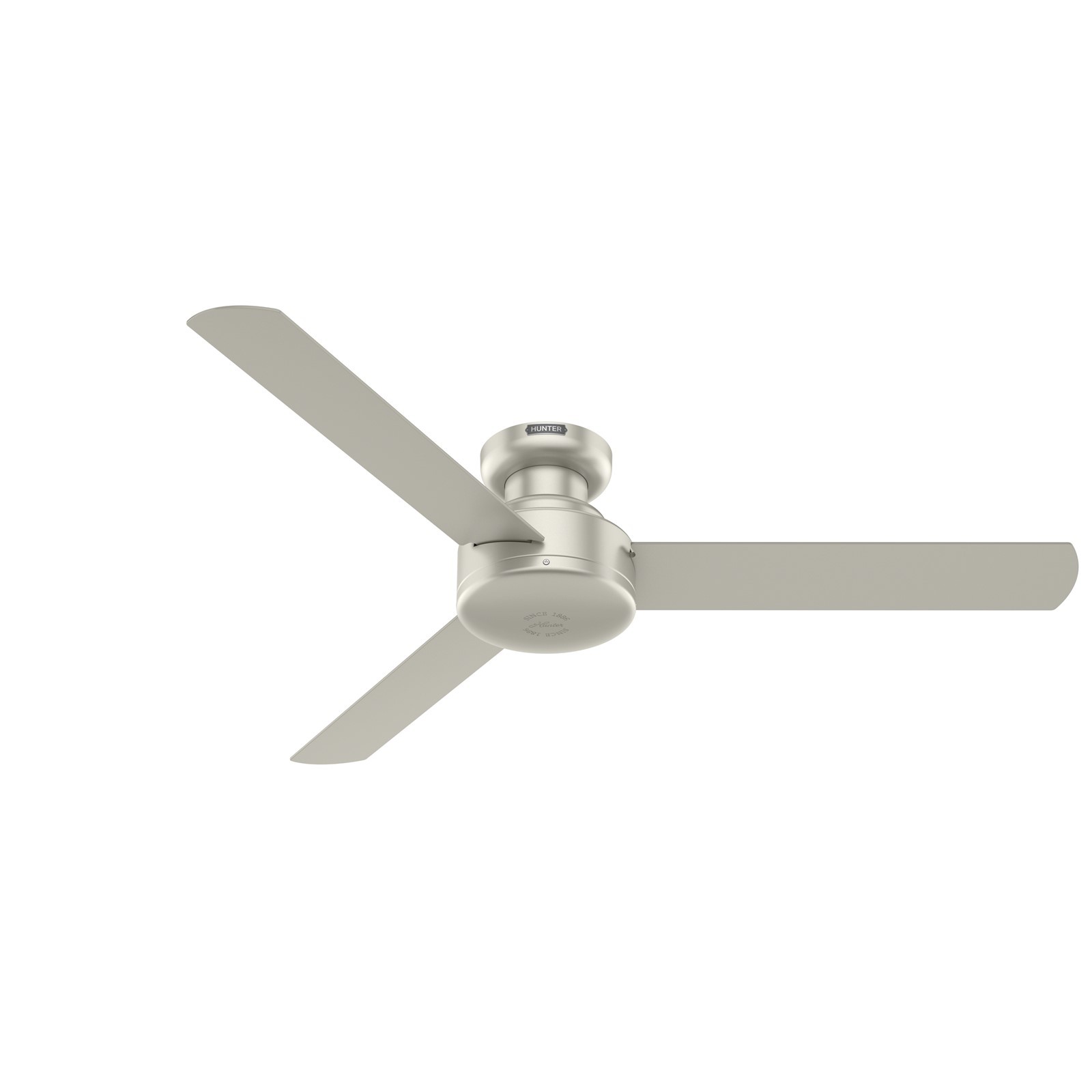 Hunter Fan 52 inch Matte Nickel Indoor Ceiling Fan with 3 Blades and No Light