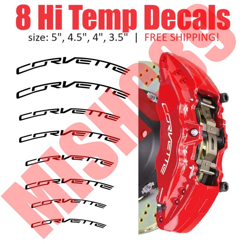 Corvette Brake Caliper Decal Corvette Brake Sticker High Temp Curved Decal Vinyl