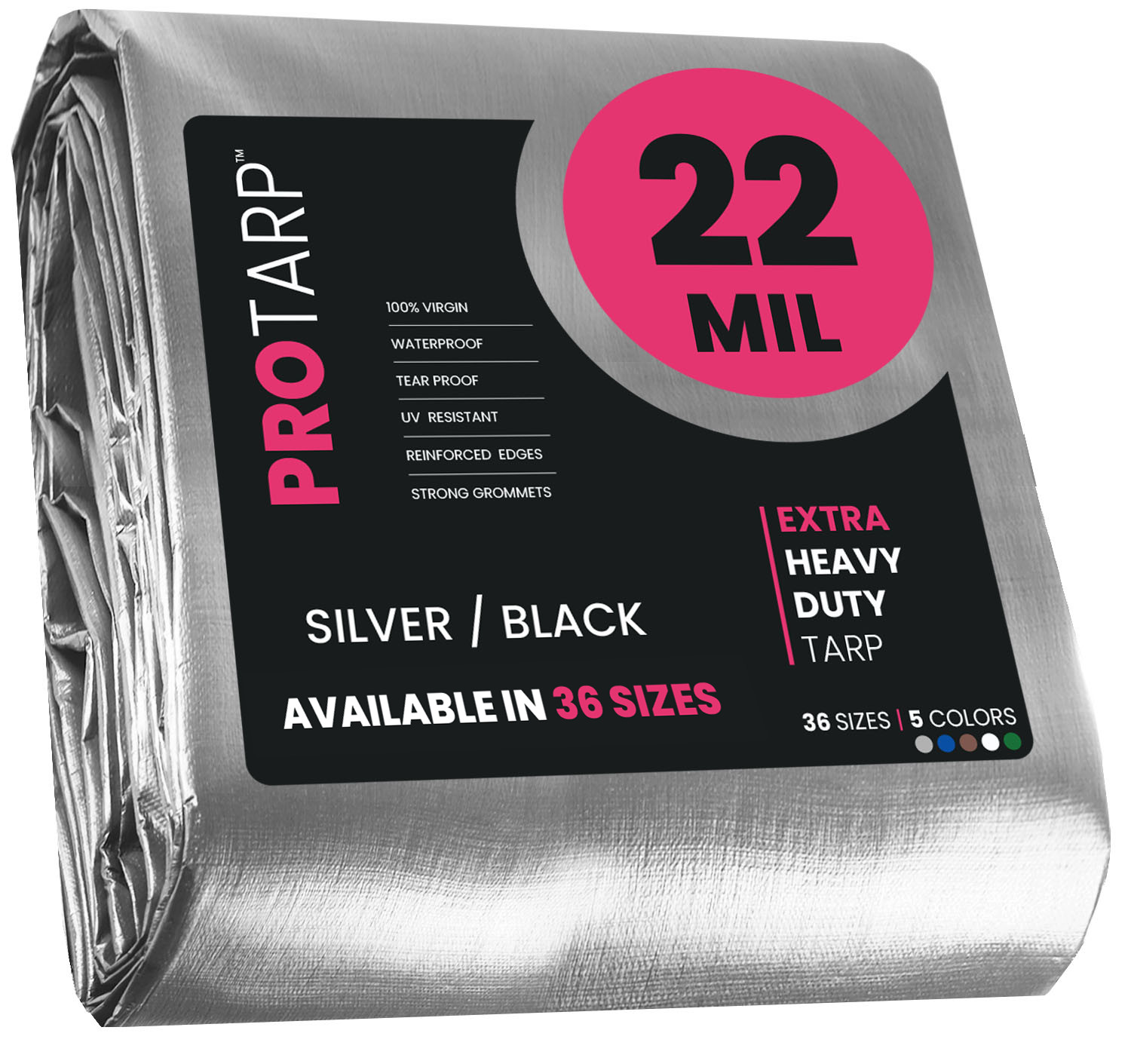 PROTARP Extreme Heavy Duty Tarp 22 Mil Waterproof Tarpaulin Cover UV Resistant