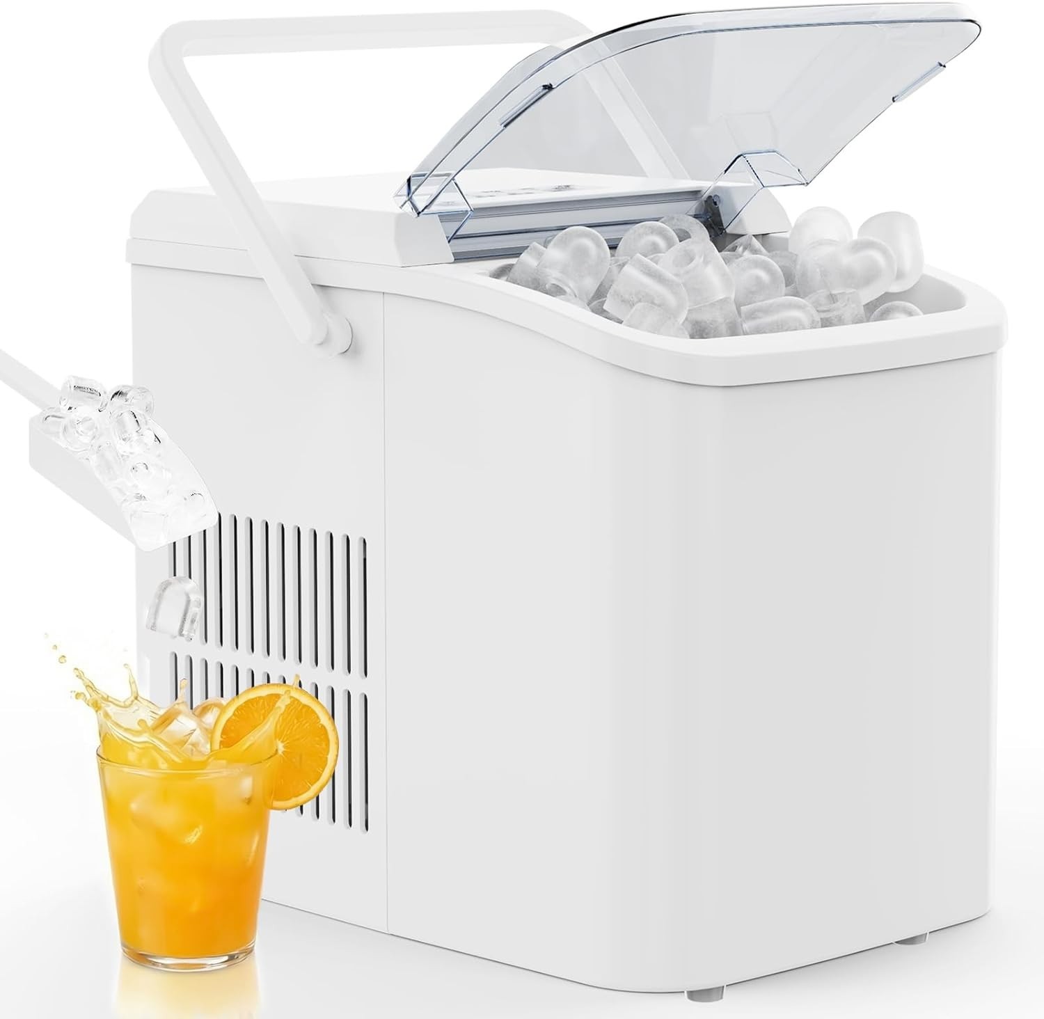 Portable Countertop Ice Maker Machine 26Lbs/24Hr 9 Cube Bullet Cubes Auto-Clean