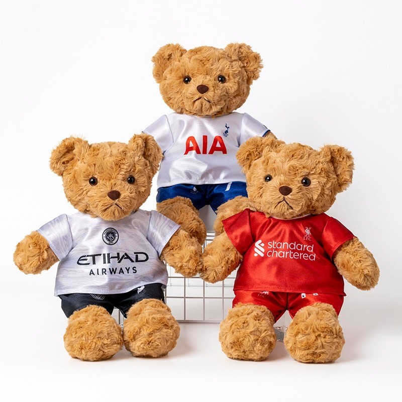 Soccer Jersey Teddy Bear Plush Toy Football Fan Gift Stuffed Animal