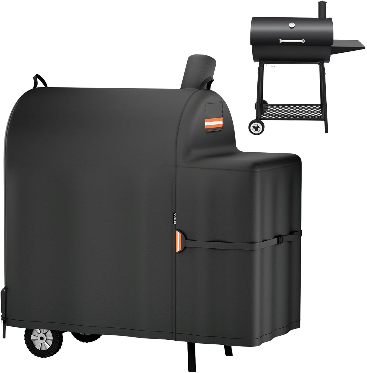 1Pc Outdoor Grill Cover for Royal Gourmet 30in Barrel Charcoal Grill 420D