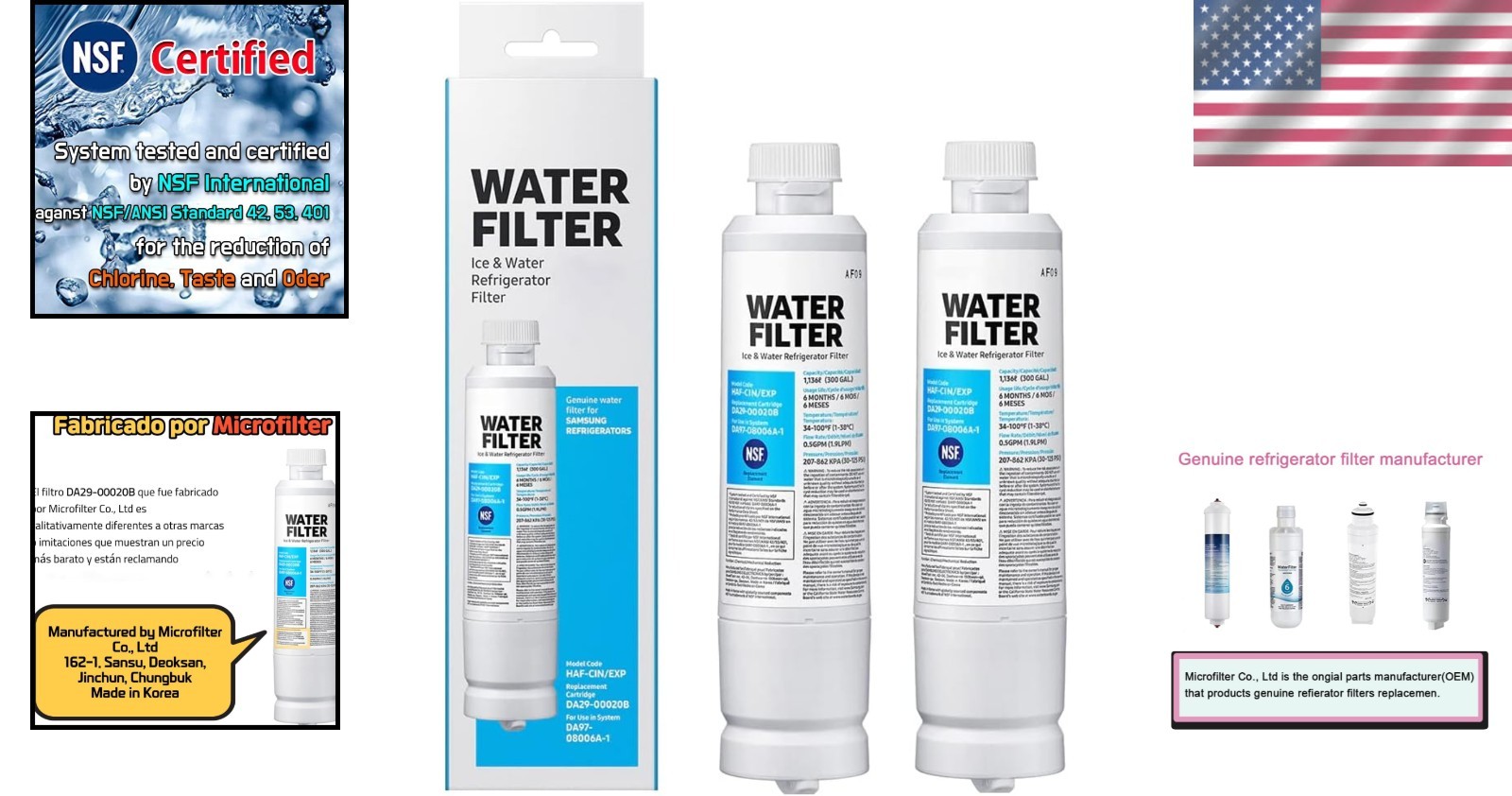 Easy Install 2-Pack HAF-CIN/EXP Filters, Fresh Crystal-Clear Water Guaranteed