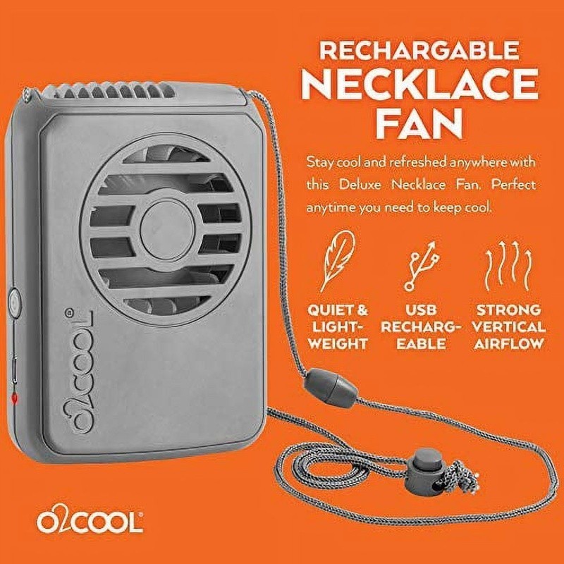 Portable Neck Fan Adjustable USB Rechargeable Lanyard Cooling Three Speed Quiet