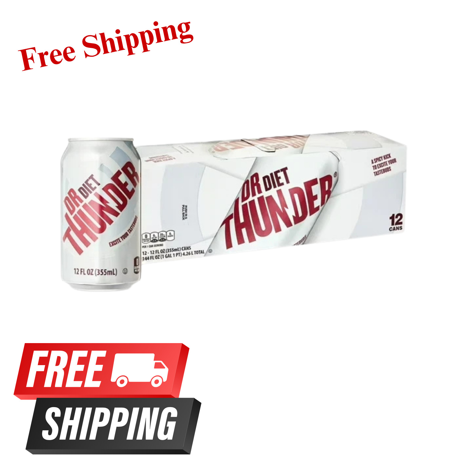 Great Value Dr Thunder Diet Calorie free Cola Soda Pop, 12 fl Oz 12 Pack Cans***
