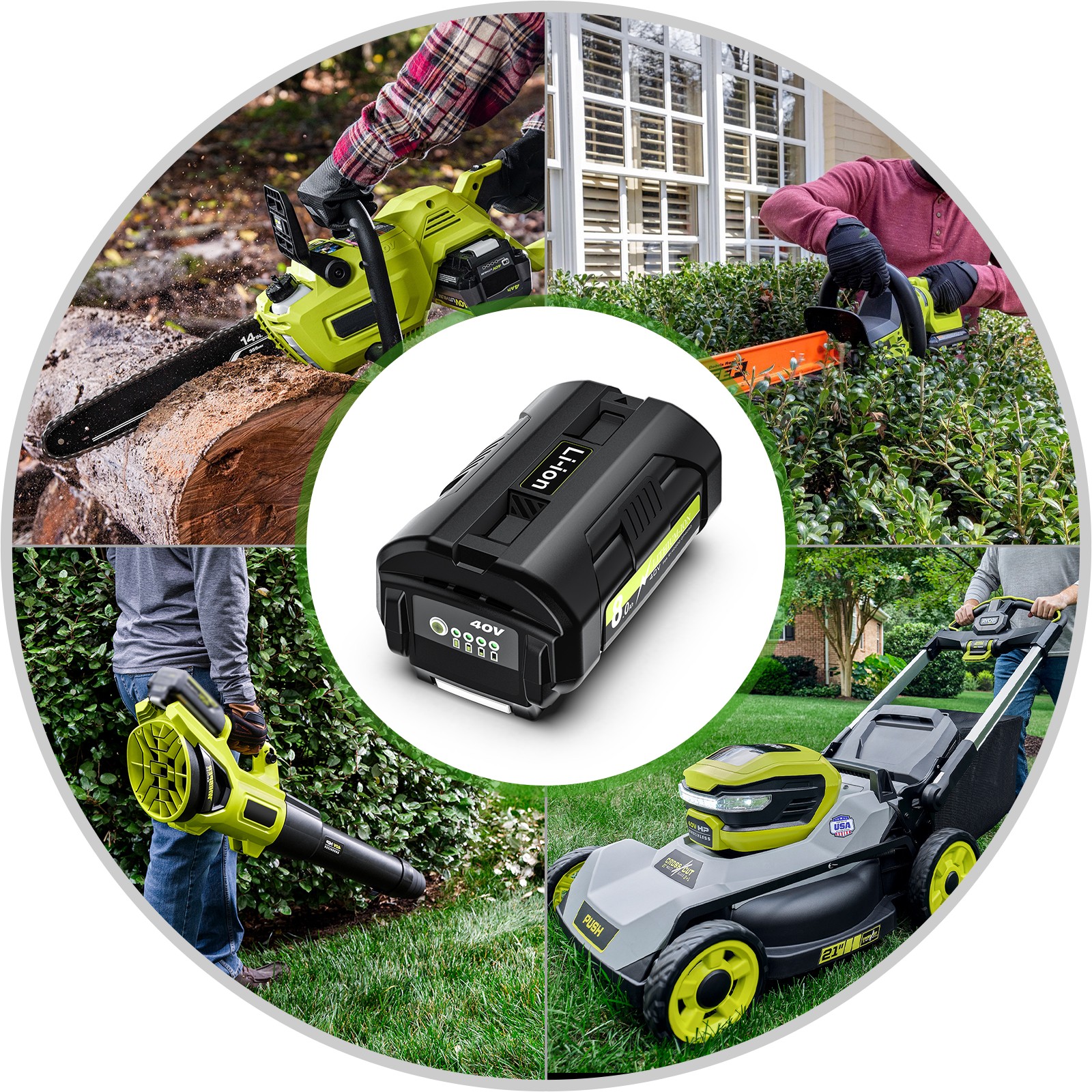 For RYOBI 40V OP4050 Lithium-Ion 8.0Ah OP4050 High Capacity Battery /Charger