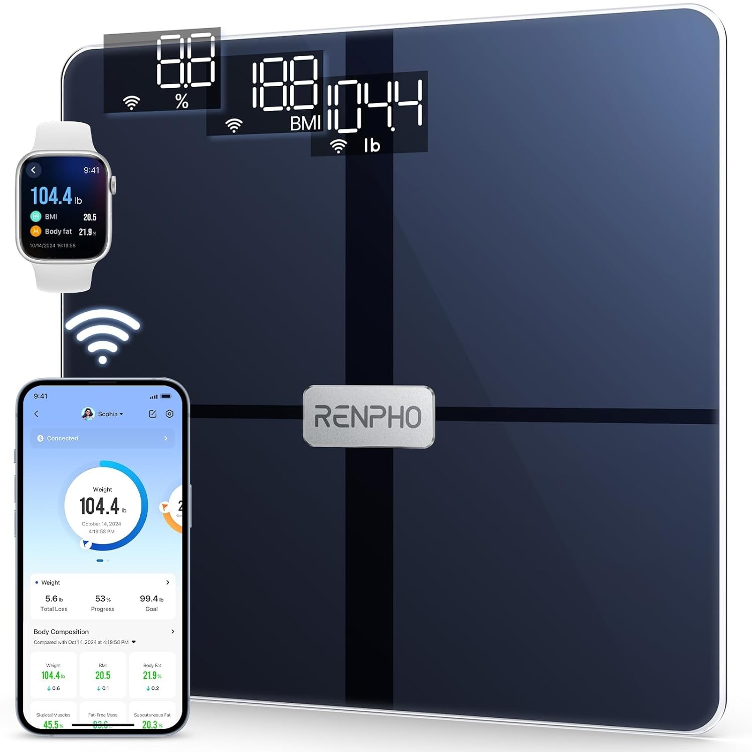 RENPHO Elis Aspire Smart Body Scale – Wifi Connectable – ITO Coating – 13 Metric