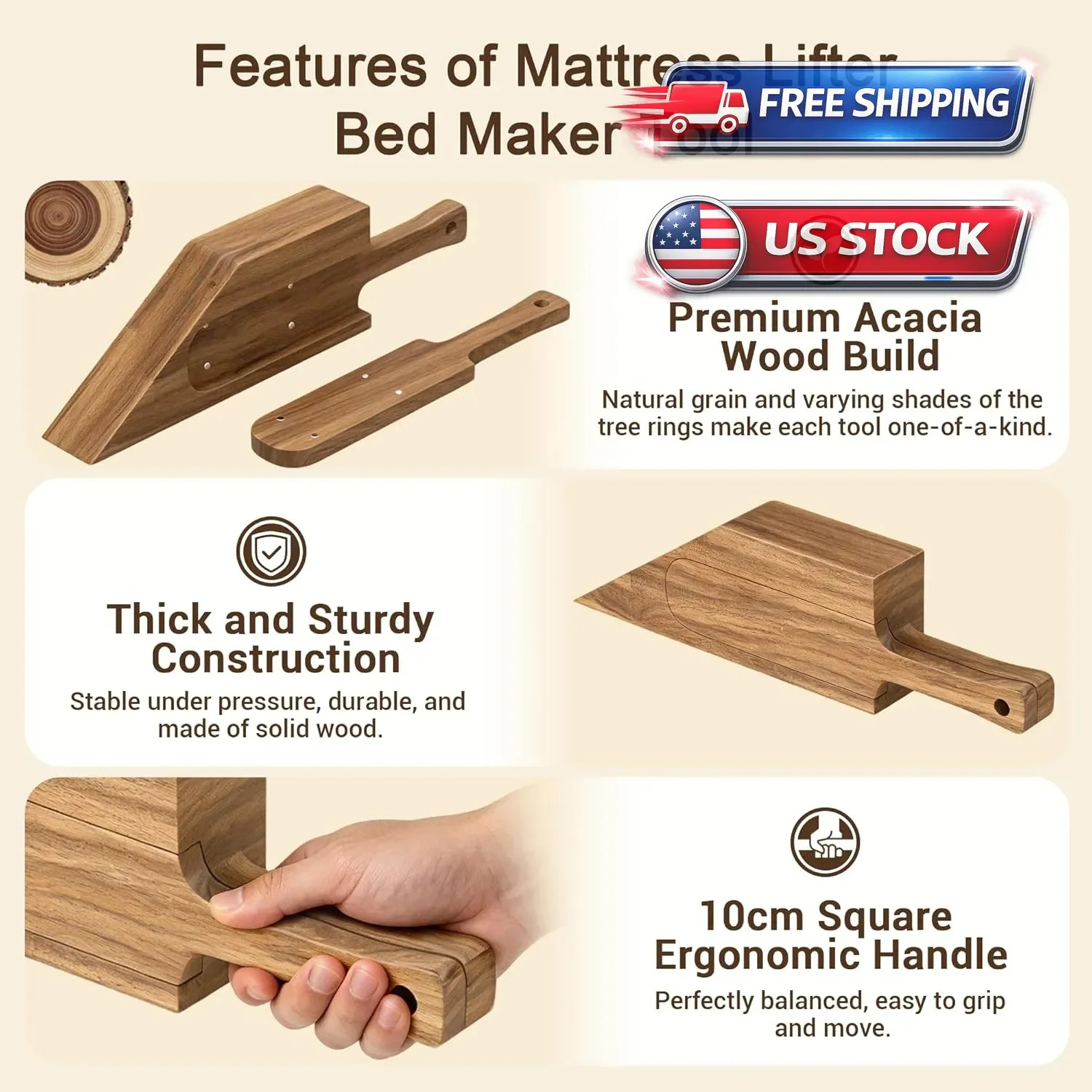 2*Mattress Lifter Wedge&Bed Maker Tool for Changing Sheet-Alleviating Back Pain
