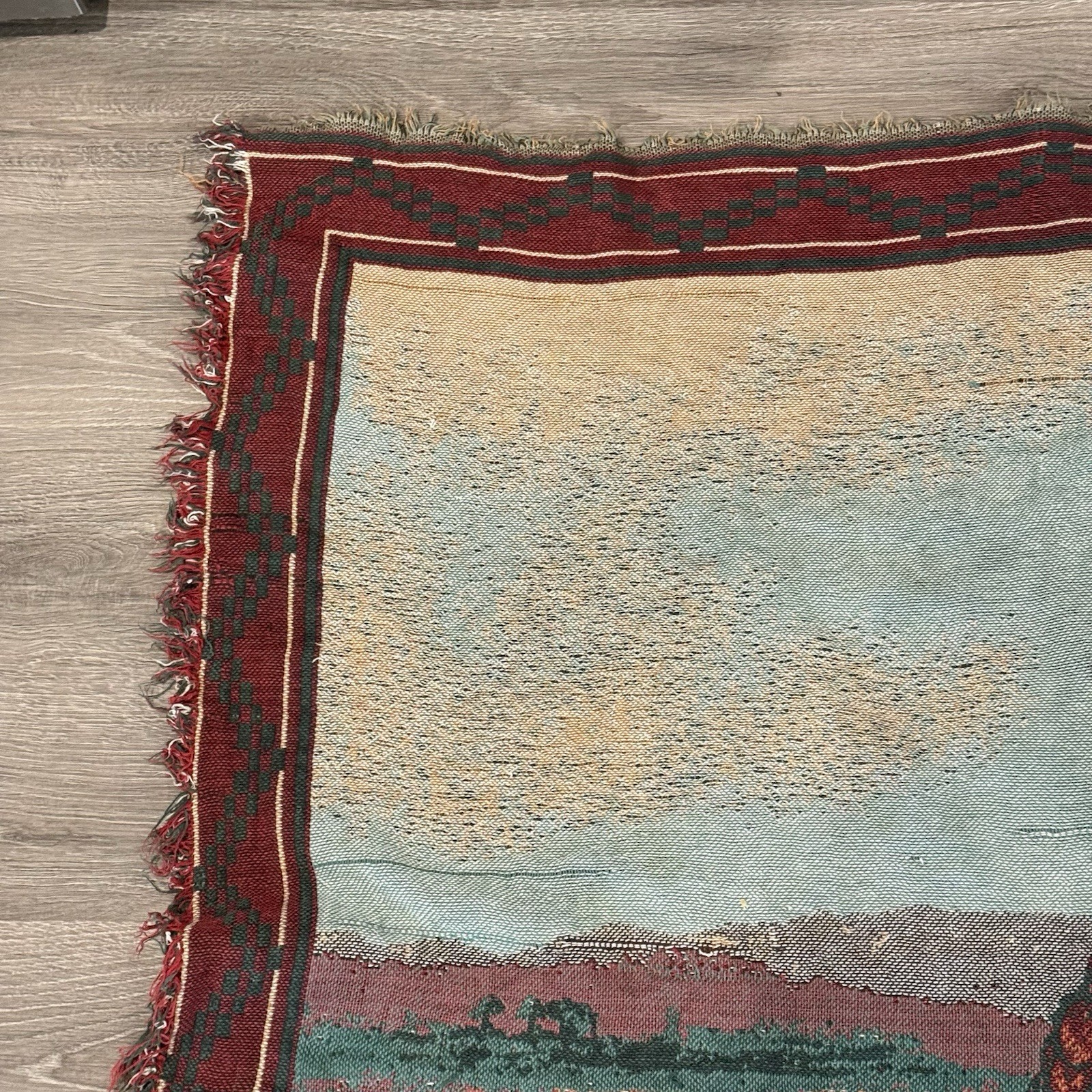 Goodwin Weavers Tapestry Throw Woven Design Southwestern Native American Teepee