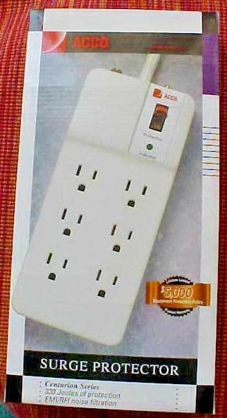 Surge Protector 120 Volts 60 HZ 15 AMPS 6 Plug Ins ACCO 50645 Centurion Series