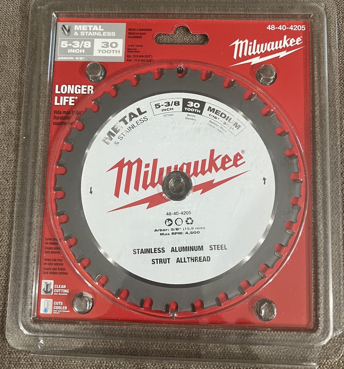 Milwaukee 48-40-4205 5-3/8″ 30T METAL & STAINLESS CSB, 5/8″