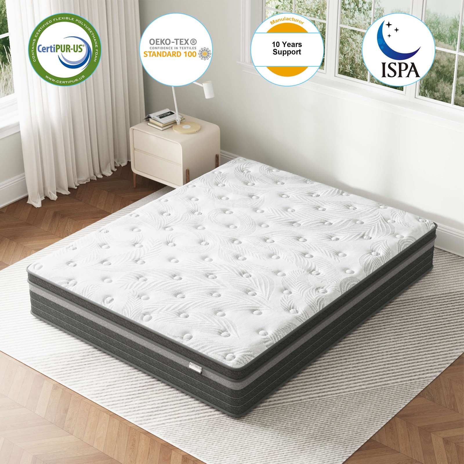12″ 14″ Mattress Queen Full Size Comfort Spring Memory Foam Hybrid in a Box