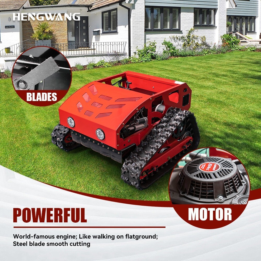 Free Shipping Hengwang224 Remote Control Lawn Mower Adjustable Mowing Height