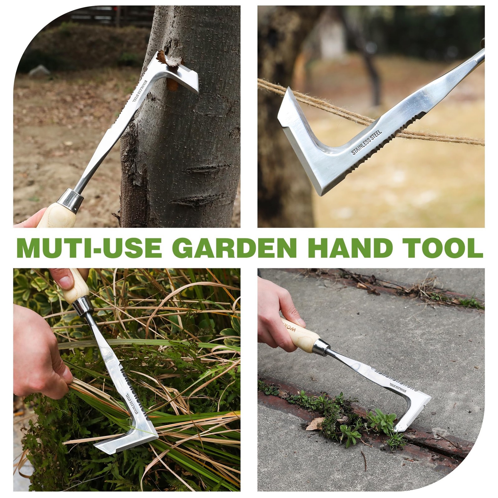 WORKPRO Crack Weeder Crevice Weeding Tool Stainless Steel Manual Weeder L Shaped