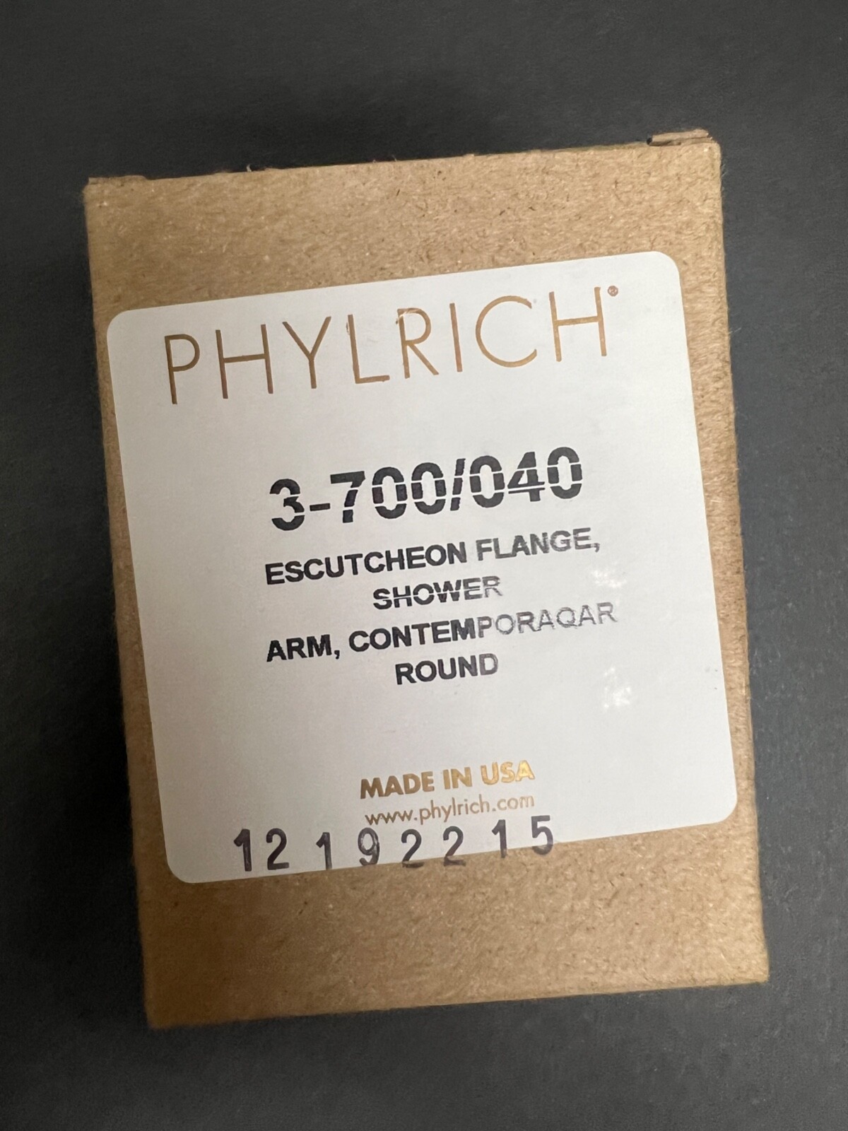 Phylrich 3-700/040 Contemporary Round Flange in Matte Black