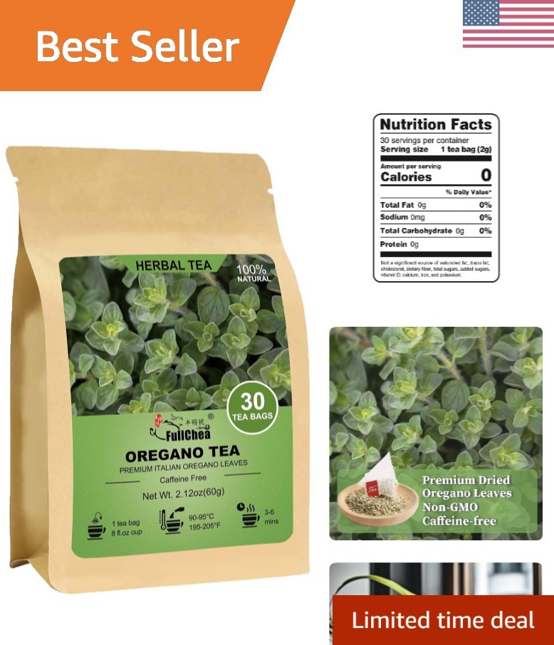 Oregano Tea Bags, 30 Teabags, 2g/Bag – Oregano Leaves – Non-GMO – Caffeine-F…