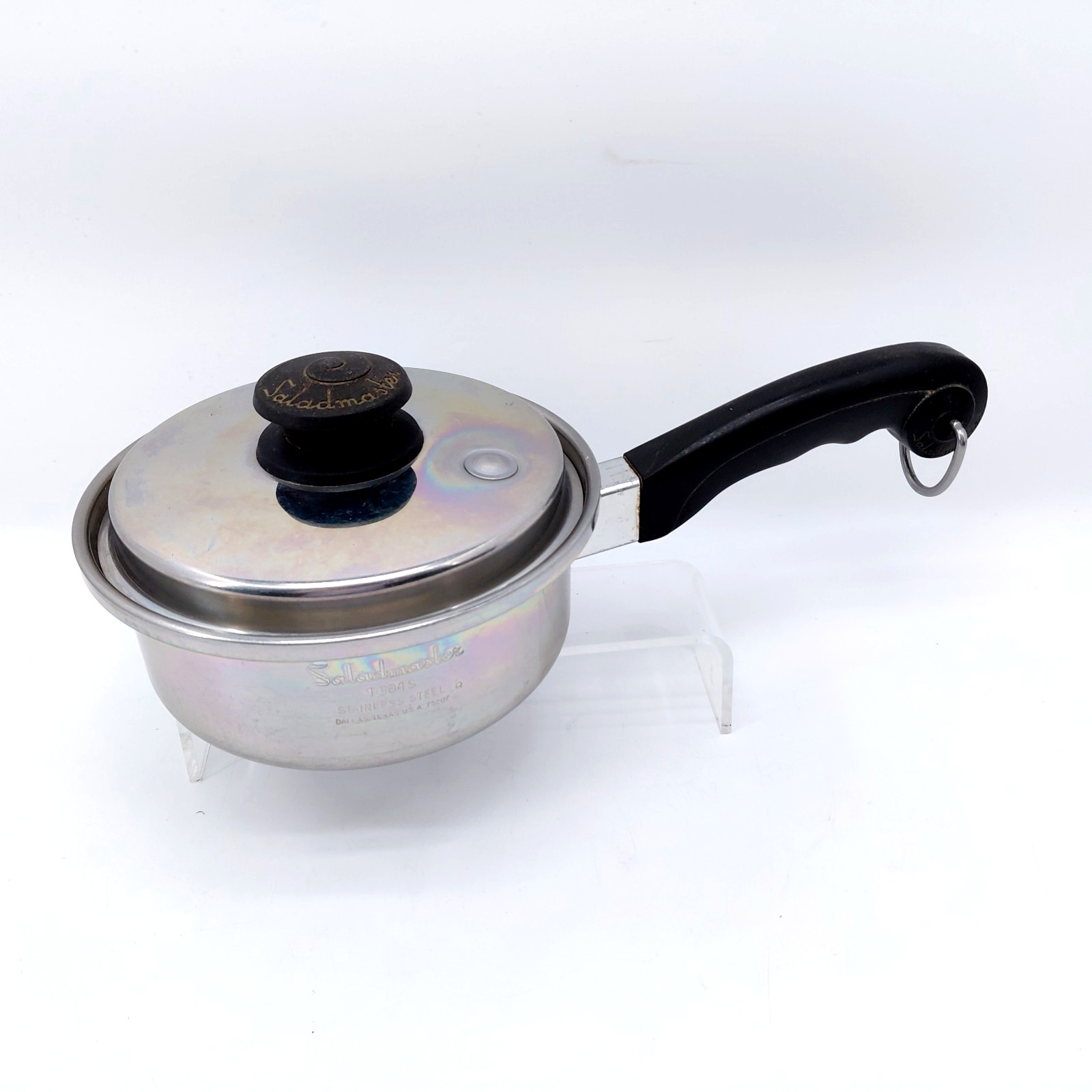 Saladmaster T304S Stainless Steel Sauce Pan Pot 1 Qt w/ Vapo Vent Lid USA READ