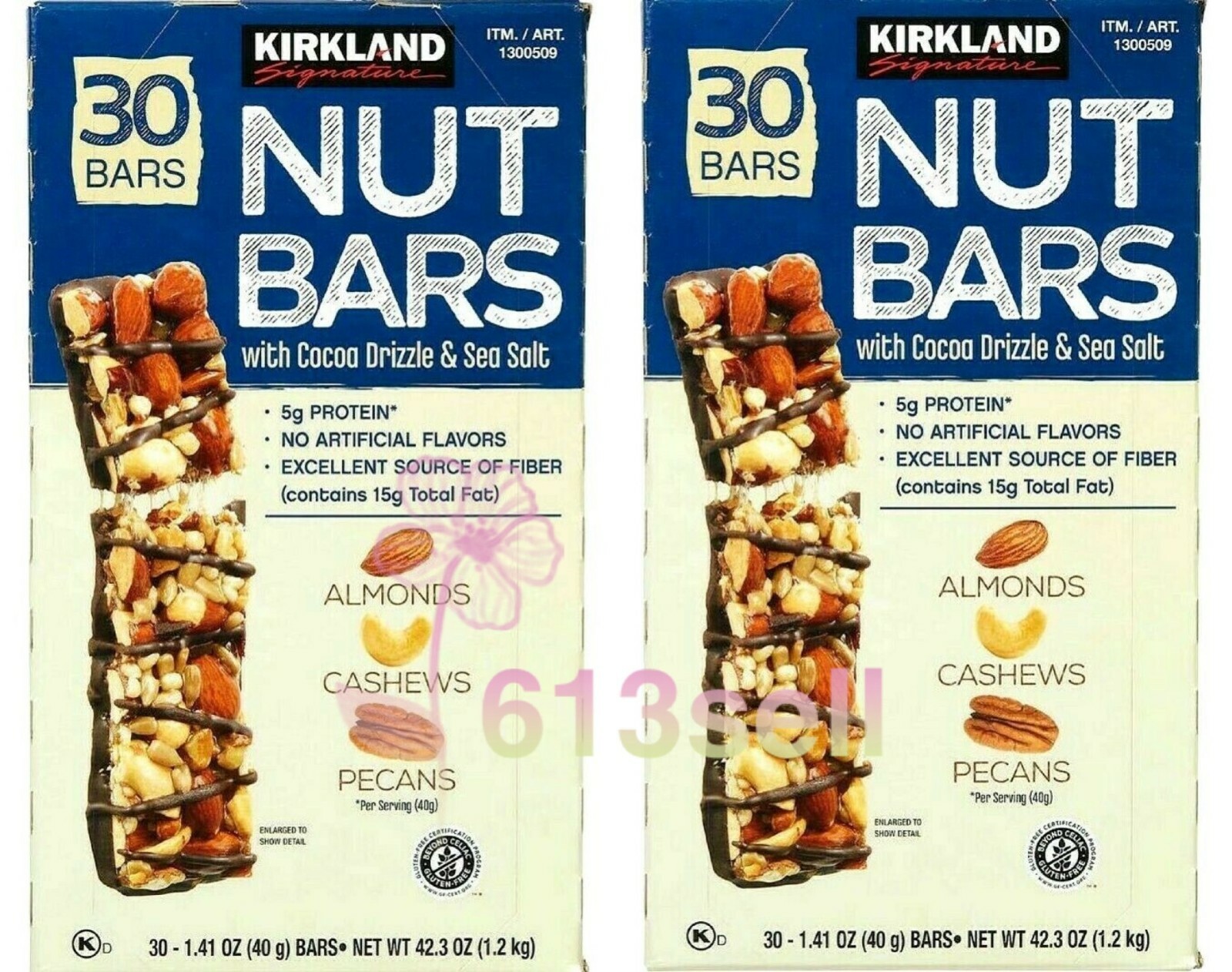 2 Packs Kirkland Signature Nut Bars 30 ct 42.3 oz each Pack