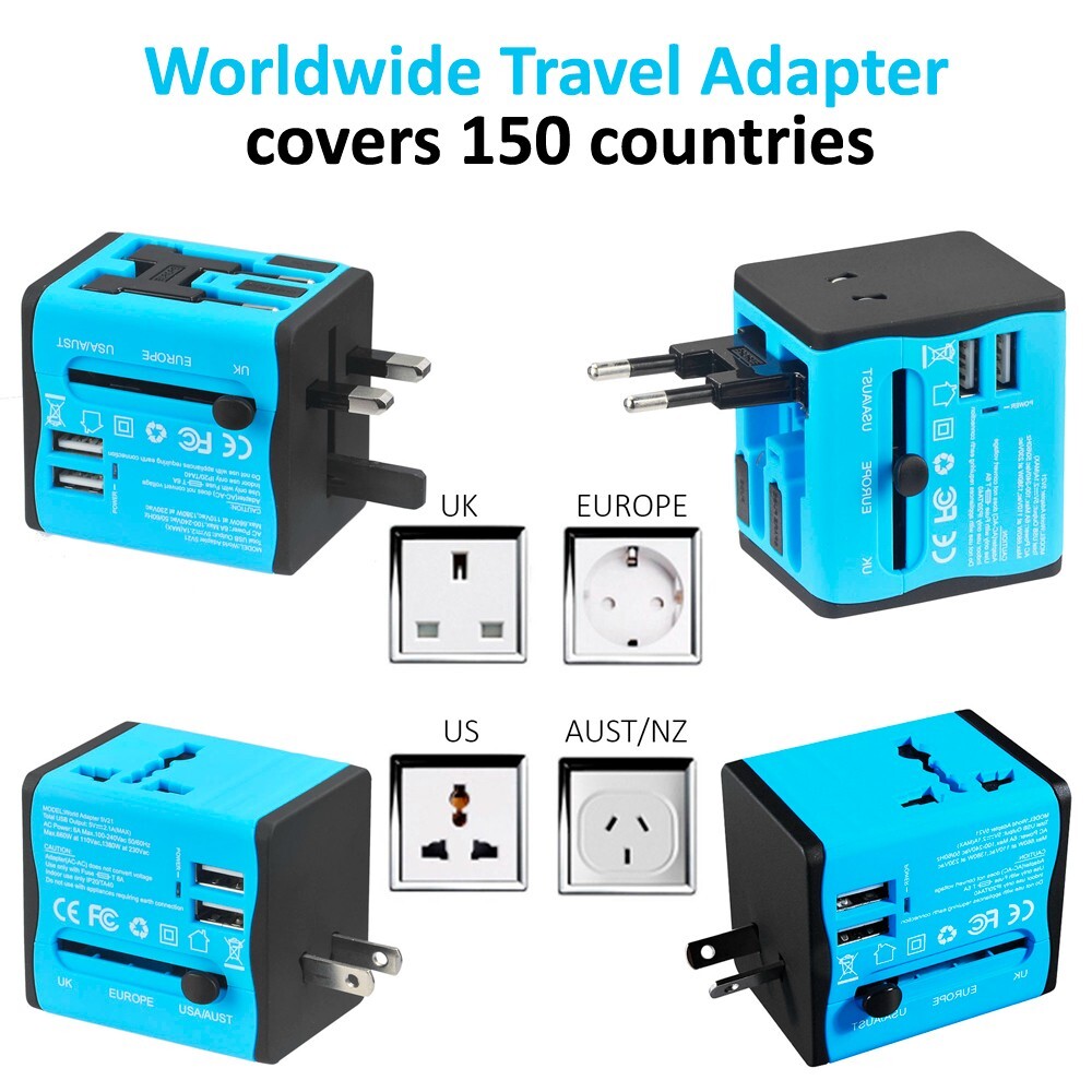 International Travel Adapter Universal Power Adaptor European Plug All In One