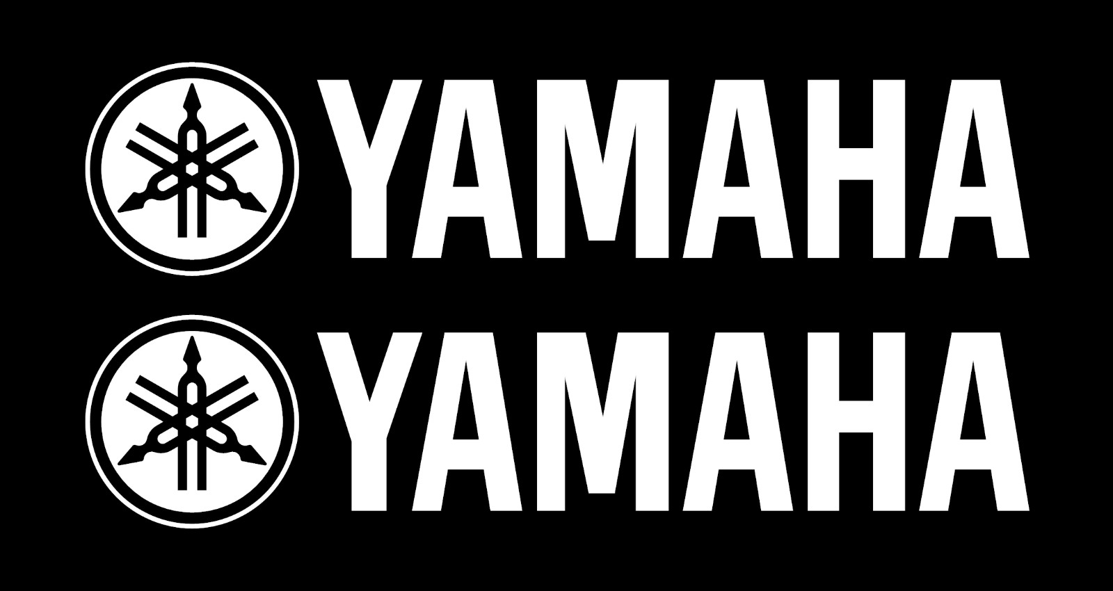 2X Yamaha Text Logo Vinyl Decal Sticker – Tank/Fairing, Multiple sizes
