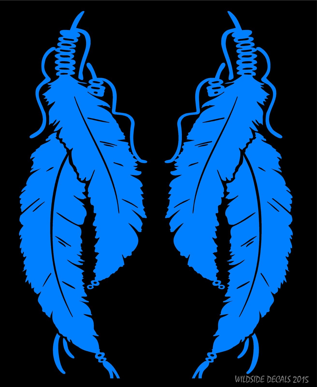 Native American Feathers Decals Detailed mirrored image decal vinyl sticker