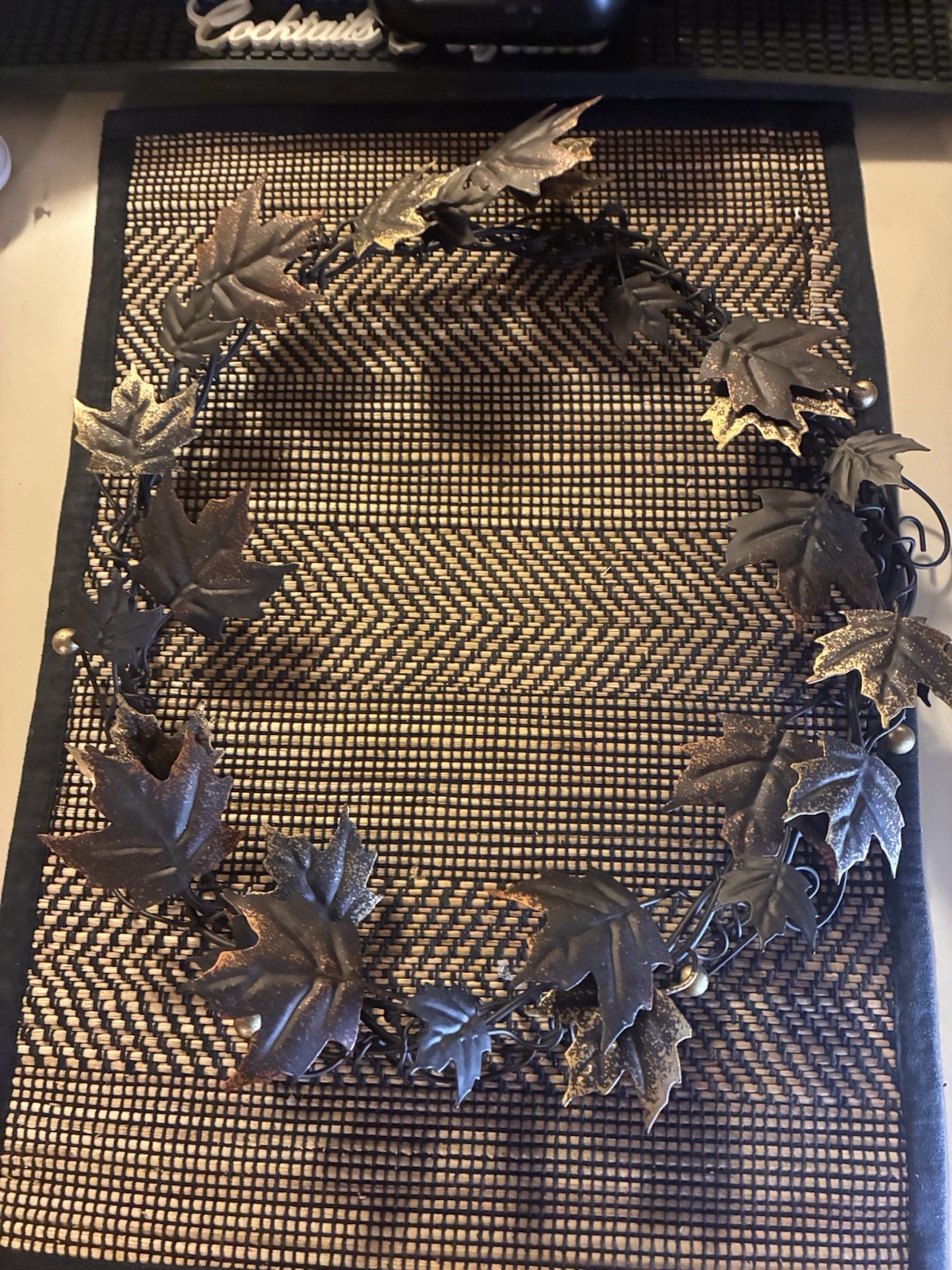 Metal Leaf Wreath 15″ Unbranded For Wall Or Door