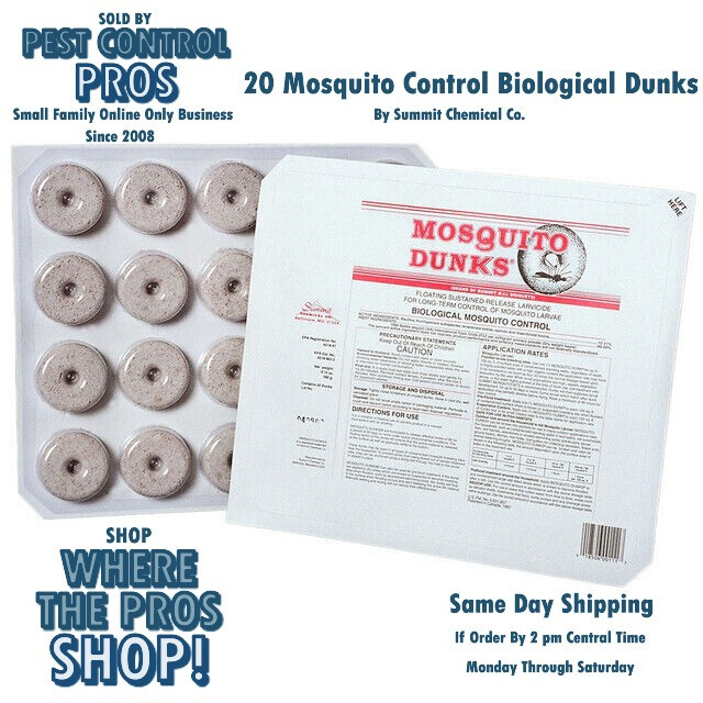20 Summit BTI Organic Biological Mosquito Control Dunk Kill Mosquitoes & Larvae