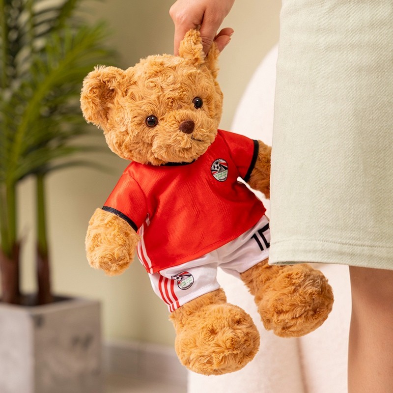 Soccer Jersey Teddy Bear Plush Toy Football Fan Gift Stuffed Animal