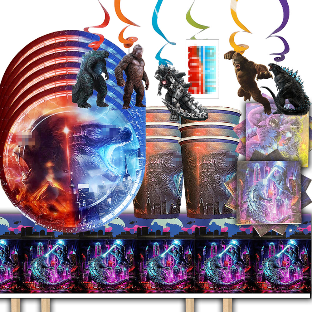 godzilla PARTY SUPPLIES BIRTHDAY DECORATION BALLOON TABLEWARE BANNER TABLE COVER
