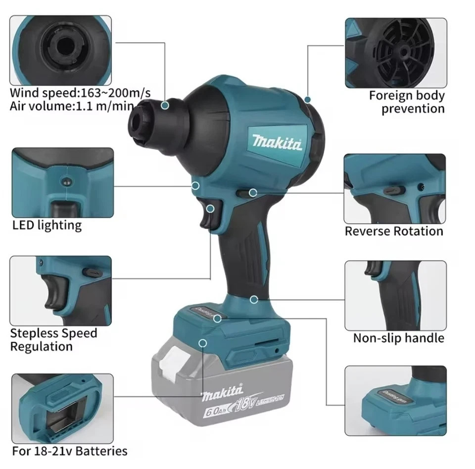 Makita DAS180 18V Cordless Brushless Dust Blower Air Duster Bare Tool Only