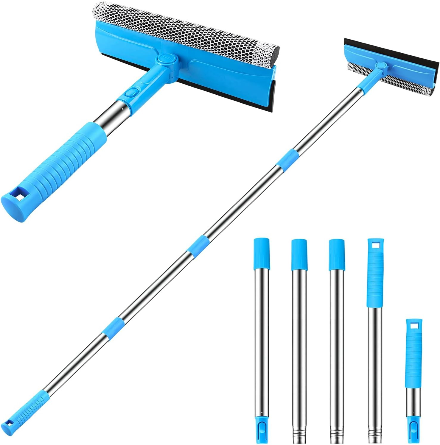 Window Squeegee 2 in 1 Window Cleaner Tool with 57In Extension Pole |