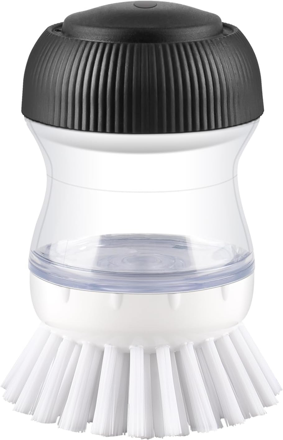 Soap Dispensing Palm Brush, 1-Pack Dish Scrub Brush, Black/Clear/White | Dish Br