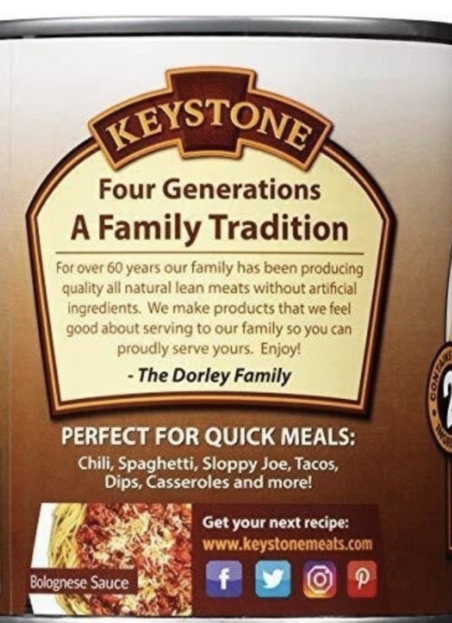 Keystone Meats All Natural Ground Beef Fully Cooked 28oz No Preservatives 6 CANS