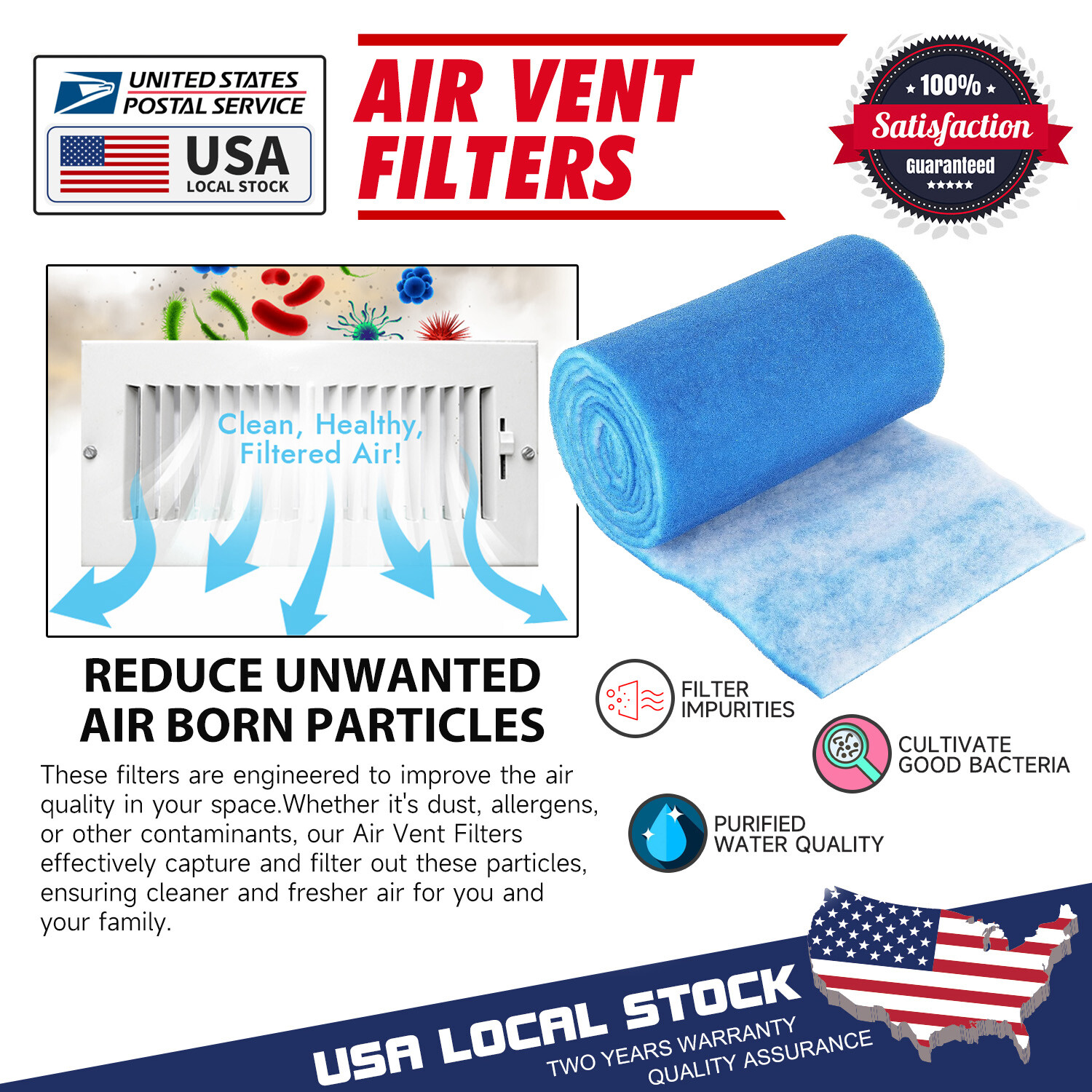 Vent Filter Air Vent Filters Kit – Cut Size Fit Floor Vent Filters for Home MER