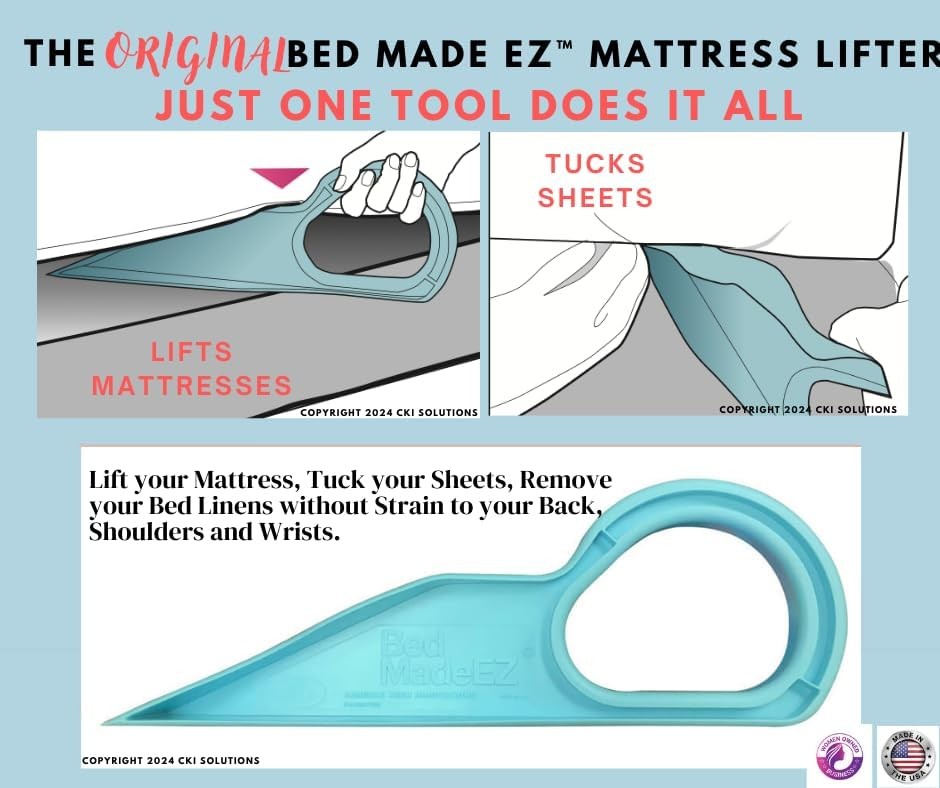 Mattress Lifter & Bed Maker Tool Changing Bed Patented & Made in USA Lifts &