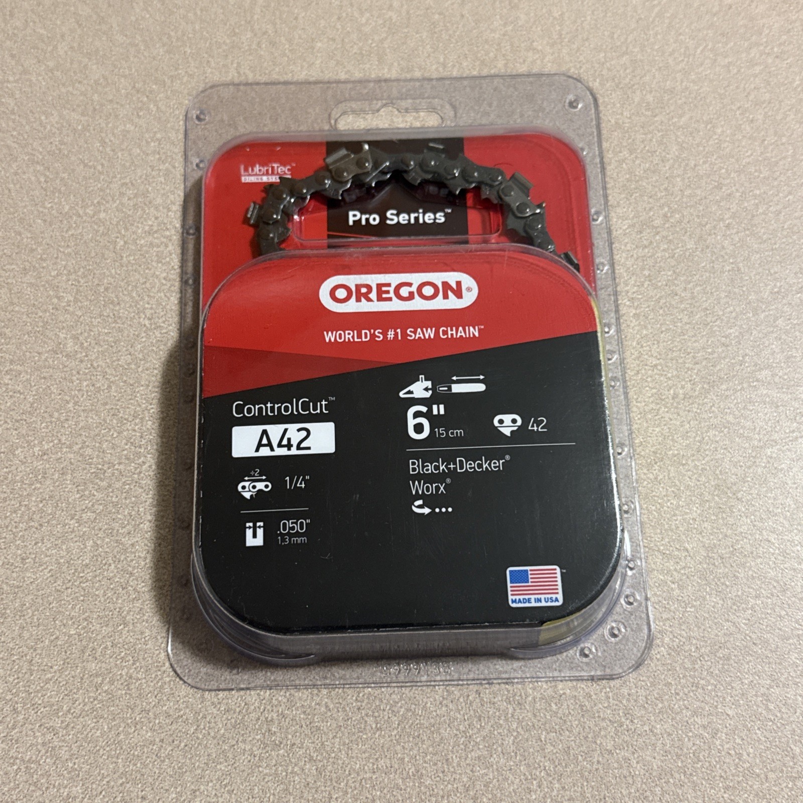 OREGON ControlCut Chainsaw Chain, Bar Length 6 in, Pitch 1/4 in, Gauge 0.05 in