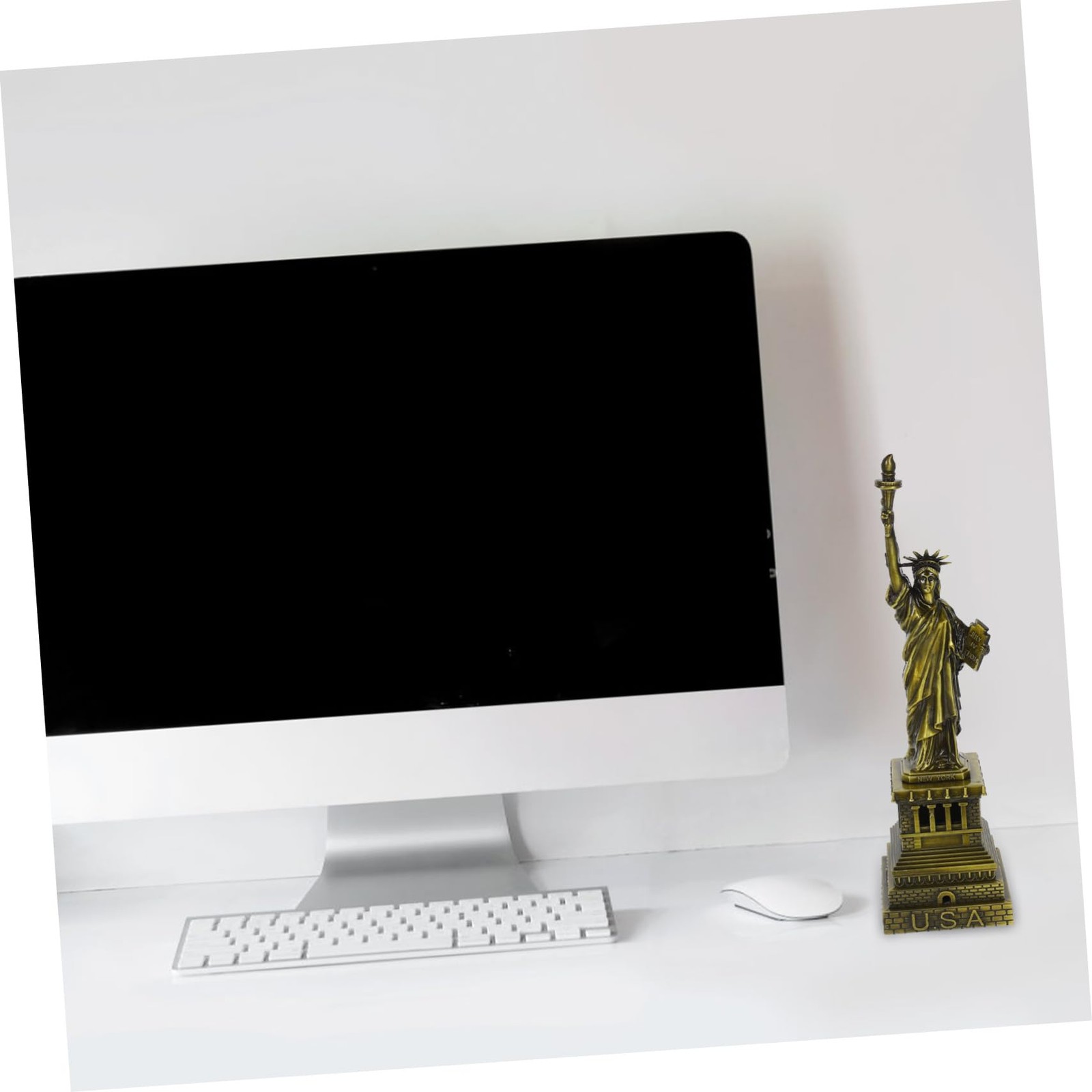 25CM/9.8in Bronze Statue of Liberty Metal Miniature Decor Sculpture Liberty I…