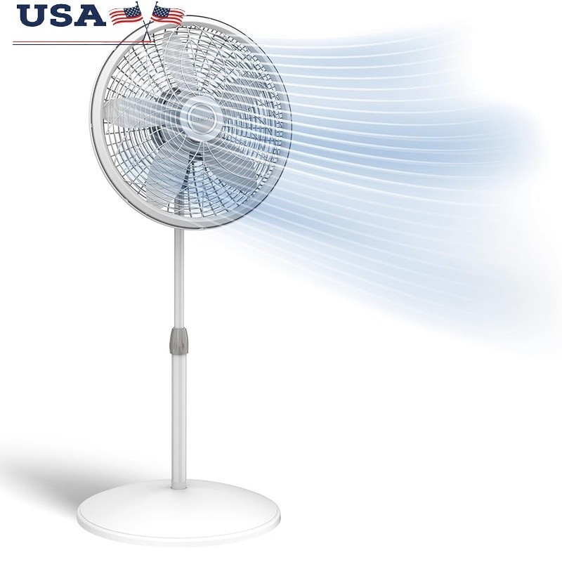 Adjustable Height Oscillating Fan Three Speed Powerful Cooling Indoor Use