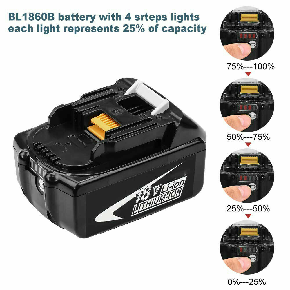 8000mAh For Makita Battery 18V 8.0Ah BL1830B BL1840B BL1850B BL1860B Li-Ion LXT