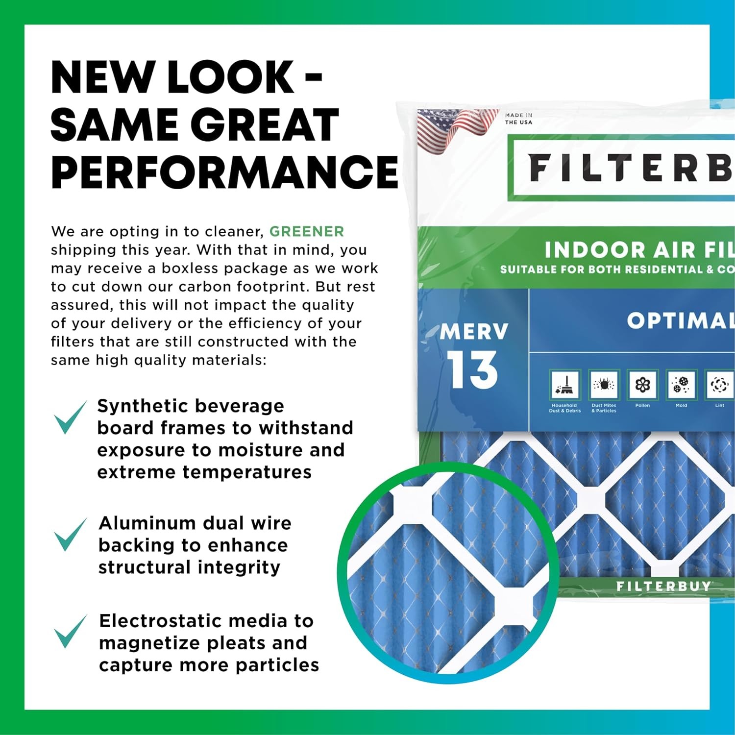 Filterbuy 28x30x2 MERV 13 Air Filter Replacement HVAC Furnace
